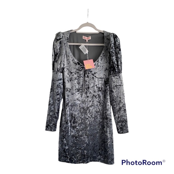 LEYDEN Crushed Velvet Mini Dress. Size Small - Picture 6 of 16